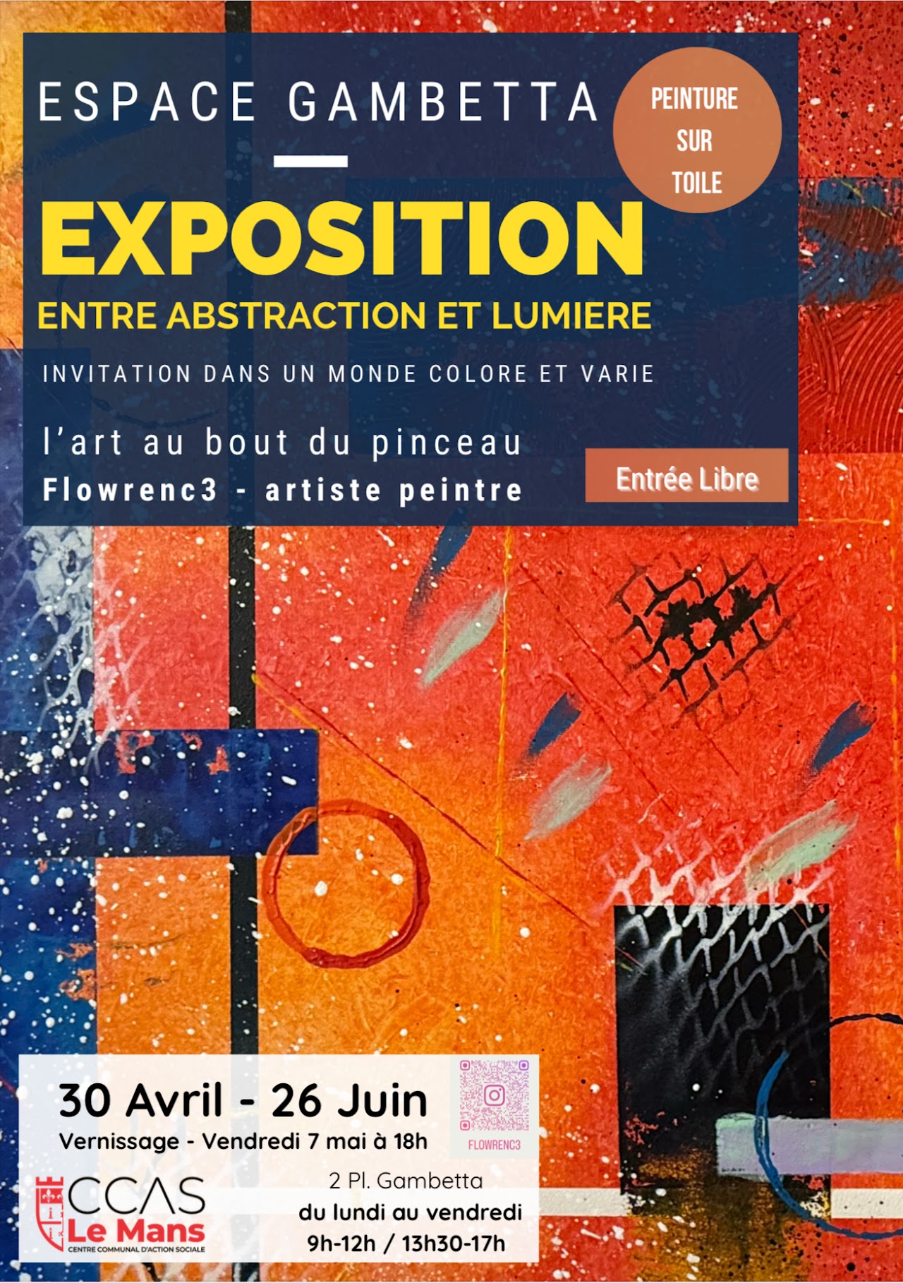 Affiche de l'exposition Entre Abstraction et Lumière